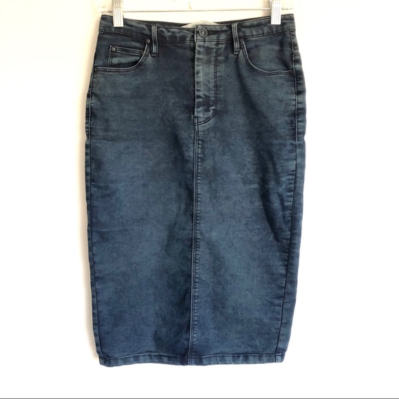 zara denim pencil skirt